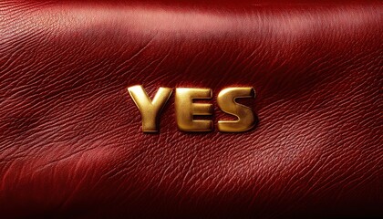 Wall Mural - Bold Leather 'YES' Statement Piece for Home Decor