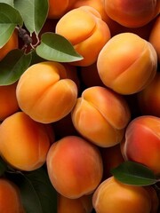 A close-up view of fresh apricots used as a background. AI generated.