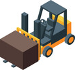 © ylivdesign - Forklift truck lifting heavy load cargo box storage at warehouse