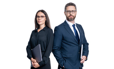 Wall Mural - businesspeople together while having a meeting in the office. businesspeople working on business project. collaborating on a new business project. businesspeople isolated on white. apparent success