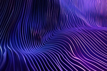 Poster - This is a three dimensional illustration of a purple abstract gradient background with lines. It is based on the waves. This is a modern graphic texture design. This is a geometric pattern.