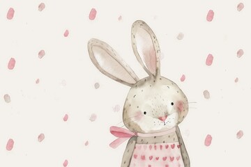 Illustration of cute bunny in watercolor style isolated on background