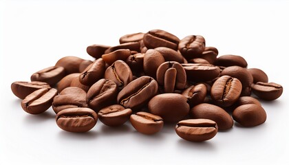 Wall Mural - Coffee beans isolated on white background with copyspace for te