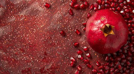 Wall Mural - fresh ripe pomegranate on a wooden background