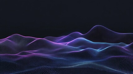 Poster - An abstract background of dots, blues, purples, and waves.