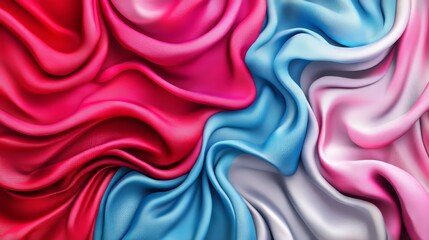 Poster - Wave background made from silk fabric. Stock illustration.