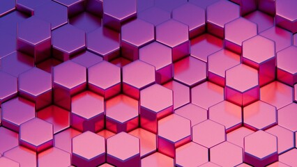 Aufkleber - Modern Hexagonal Tiles with Gradient Lighting