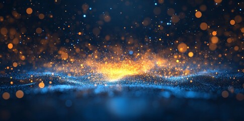 Poster - The background is a blue futuristic technology background with organic motion.