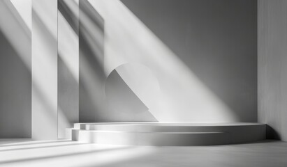 Poster - For product presentations, abstract futuristic gray blue backgrounds with built-in lighting are universal.