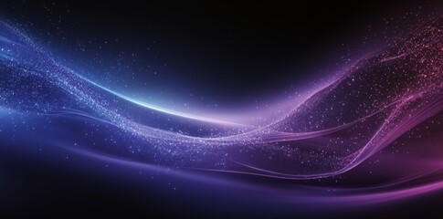 Poster - Digital blue light beams on black background stock image, abstract background of glowing blue lights