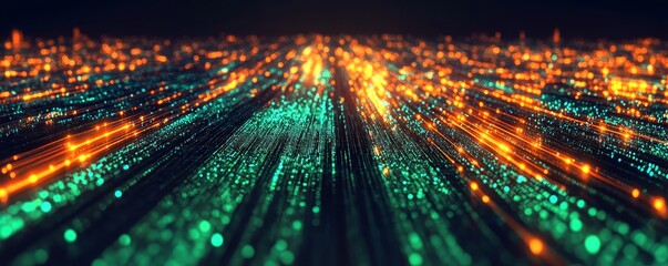 Poster - it can be used for technological processes, neural networks, stock, digital storage, sound and graph