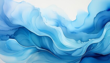 Wall Mural - soft watercolor wash in soothing blue hues abstract fluid background