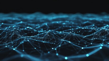 Poster - Illustration of futuristic high-speed light in cyberspace. Data center network in information technology.