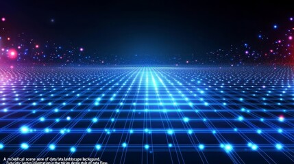 Poster - A technological background representing data particles, each conveying a unique message