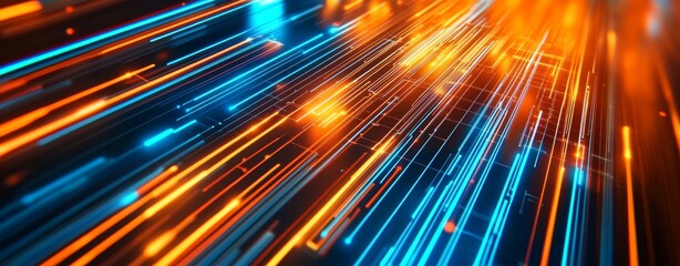 Poster - abstract background with digital technology concepts in motion