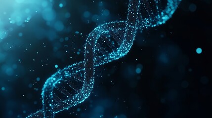 Poster - Stock image of atom molecule structure, Abstract futuristic micro molecules with balls on blue background. Laboratory.
