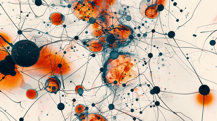 Aufkleber - Abstract neural network forming a complex structure, symbolizing the power of artificial intelligence