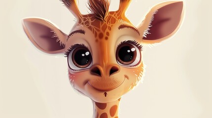 Wall Mural - Cute Giraffe Portrait