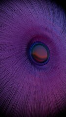 Poster - Abstract Radiating Lines with Central Sphere in Purple and Black
