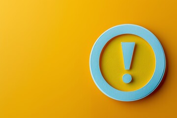 Bright orange background with a blue exclamation mark symbol in a circle, symbolizing caution or alert.