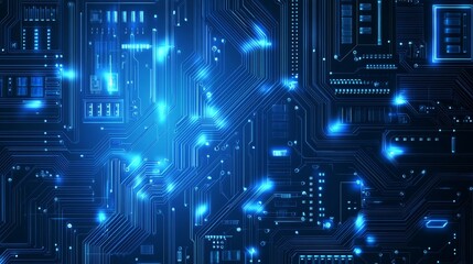 Poster - Circuit board with abstract circuitry technology of electronic computer hardware