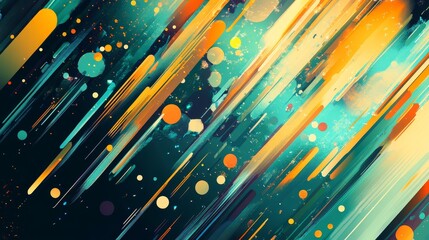 Poster - cyber technology yellow green y2k abstract pattern poster for web pages ppt