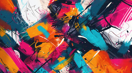 Fototapete - Abstract background showcasing modern art with vibrant, colorful brushstrokes