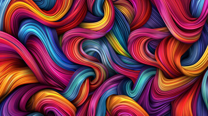 Aufkleber - Colorful abstract background with flowing lines and curvy shapes