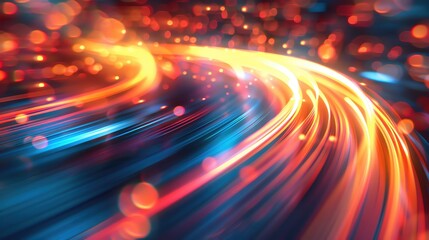 Poster - A vibrant swirl of colors creating dynamic light trails, perfect for themes of energy, motion, and creativity.