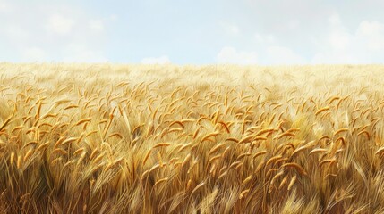 Wall Mural - Mature wheat field at summer s end