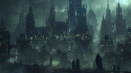 Sticker - Gothic Cityscape