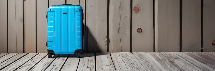 traveler blue holiday journey suitcase vacation baggage trip travel. travel suitcase with bokeh background. Travel concept.