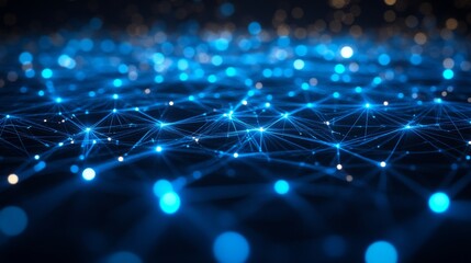 Poster - abstract technology background. technology wireframe with ai technology points and lines. big data. 
