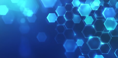 Poster - science and technology concept with hexagonal elements. polygonal geometric pattern with hexagonal p