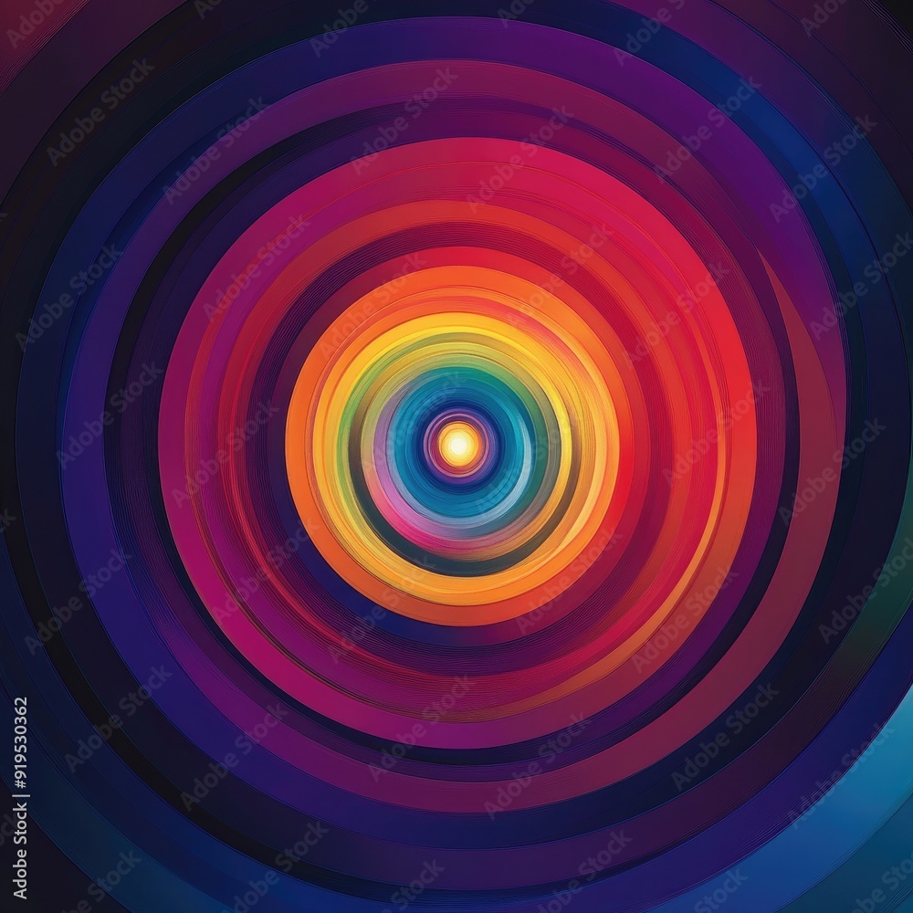 Vibrant concentric circles radiate color, creating a stunning visual ...