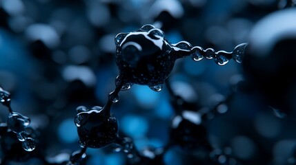 Poster - model of a molecule in 3d. science background with the molecule shown in 3d