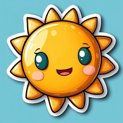 Poster - Cute Cartoon Sun with a Smiling Face