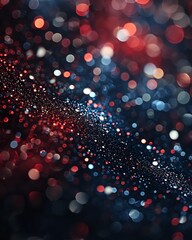 Poster - a mesmerizing array of red, blue, and silver bokeh lights creating an enchanting abstract background