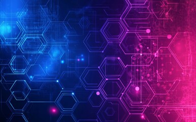 Poster - purple and blue technology background with abstract digital technology circle. copy space.