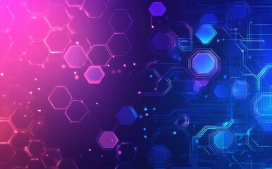 Aufkleber - Decorative technology background with blue, purple, and dark purple colors. Abstract digital technology circle background.