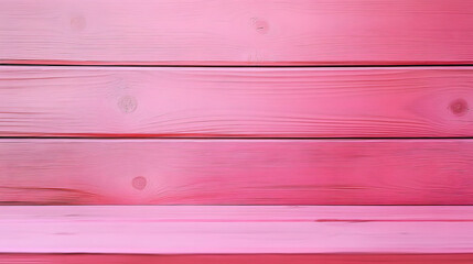 Wall Mural - Pink wood desk surface with empty area for writing or images