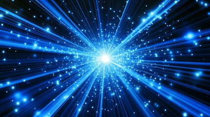 Poster - a concept for a digital cyberspace with particles and a digital network of connections.