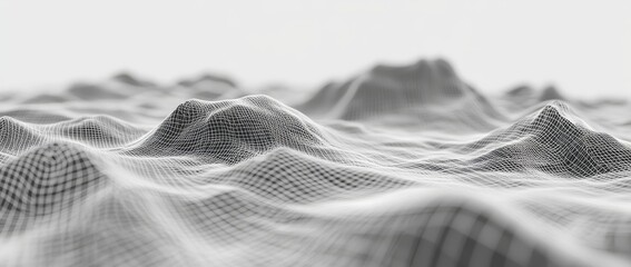 Aufkleber - Infinite digital background. Connection structure in a network. Big data. Futuristic abstract wave. Rendering in 3D.