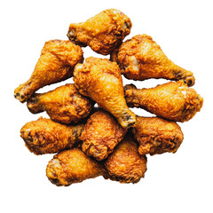 Wall Mural - PNG Crispy fried chicken drumsticks piled on a plate