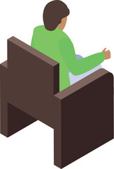 Poster - Man is sitting on a chair and gesturing with his hand