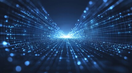 Poster - The graphics of an abstract plexus shape technology background consist of low polygon lines and dots for the concept and communication of digital data networks.