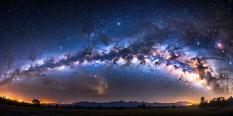 Wall Mural - a stunning image of the milky way galaxy against a dark sky, space, stars, astronomy, universe, nigh