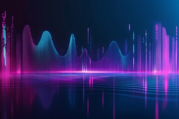 Poster - digital wave abstract on dark background. science and technology concept. 3d rendering.