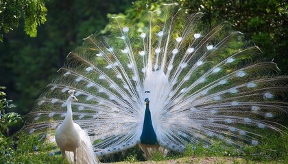 peacock with feathers