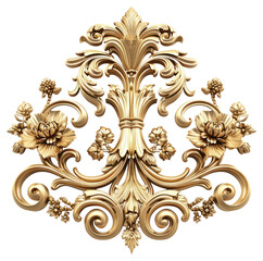 Poster - PNG Elegant golden floral ornate design